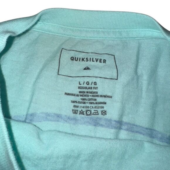 Quicksilver Men's Blue Graphic Cotton Tee Regular Fit - Size Large - Picture 5 of 6